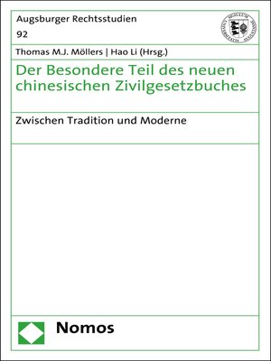 cover image of Der Besondere Teil des neuen chinesischen Zivilgesetzbuches